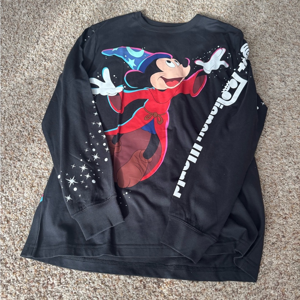 Disney Adult Black Mickey Mouse Long Sleeve Shirt
